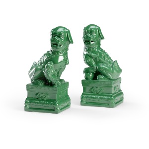 Foo Dogs Pair - Emerald