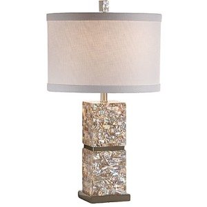 Shell Inlay Coulmn Lamp