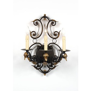 Iron With Leaves Sconce