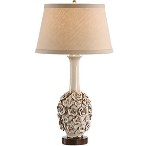 Delicate White Roses Lamp