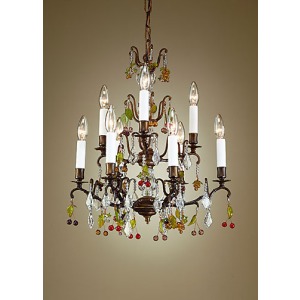 Bronze With Grapes Chandelier
