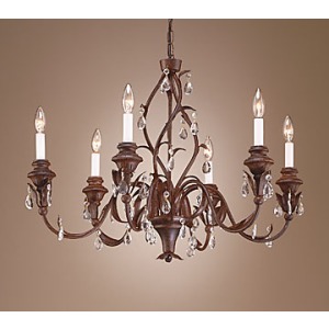 Wood And Crystals Chandelier