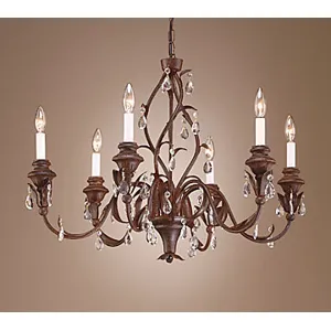 Wood And Crystals Chandelier