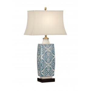 Embroidered Bottle Lamp-blue