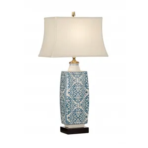 Embroidered Bottle Lamp-blue