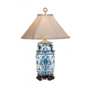 Blue White With Dragons Lamp