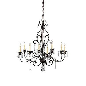 Teardrops And Iron Chandelier