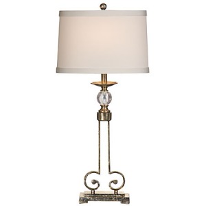 Curlicue And Crystal Lamp