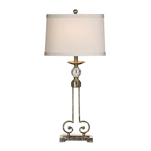 Curlicue And Crystal Lamp