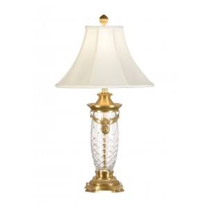 Brass Draped Crystal Lamp
