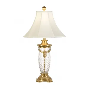 Brass Draped Crystal Lamp