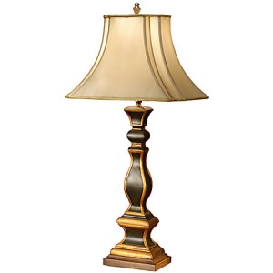 Aged Green Candlestick Lamp