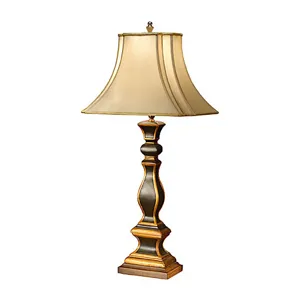 Aged Green Candlestick Lamp