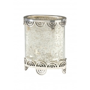 Silvered Glass Flower Vase