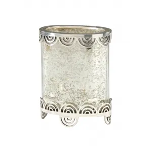 Silvered Glass Flower Vase