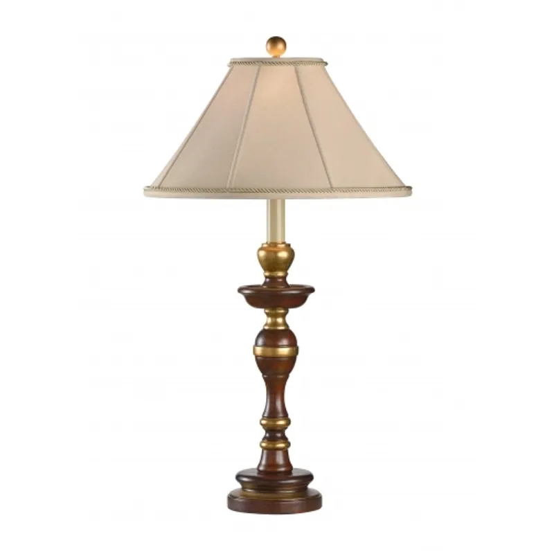 Mahogany Candlestick Lamp