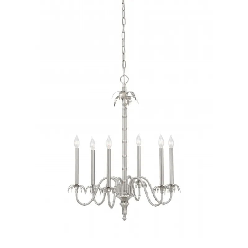 Silver Bamboo Chandelier