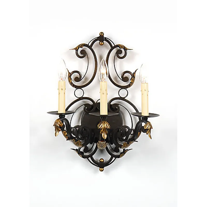 Iron With Leaves Sconce