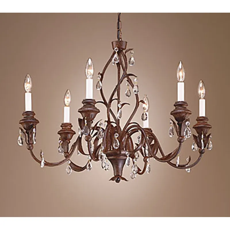 Wood And Crystals Chandelier