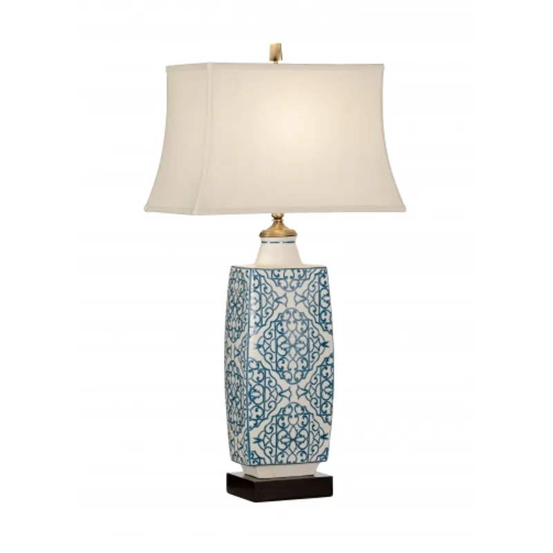 Embroidered Bottle Lamp-blue