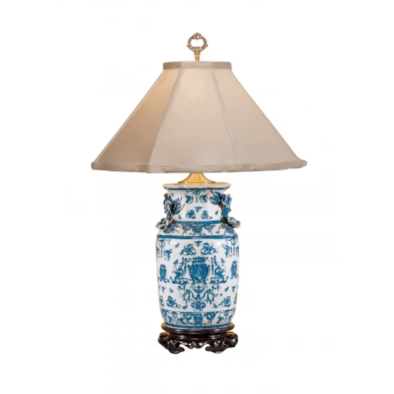 Blue White With Dragons Lamp