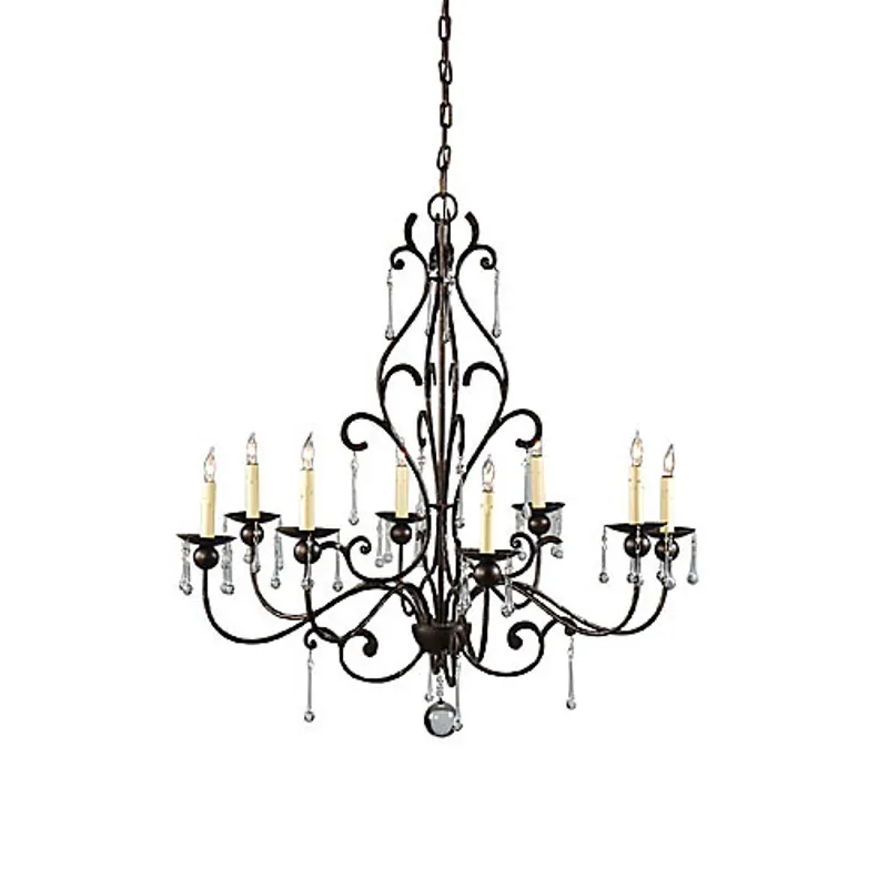 Teardrops And Iron Chandelier