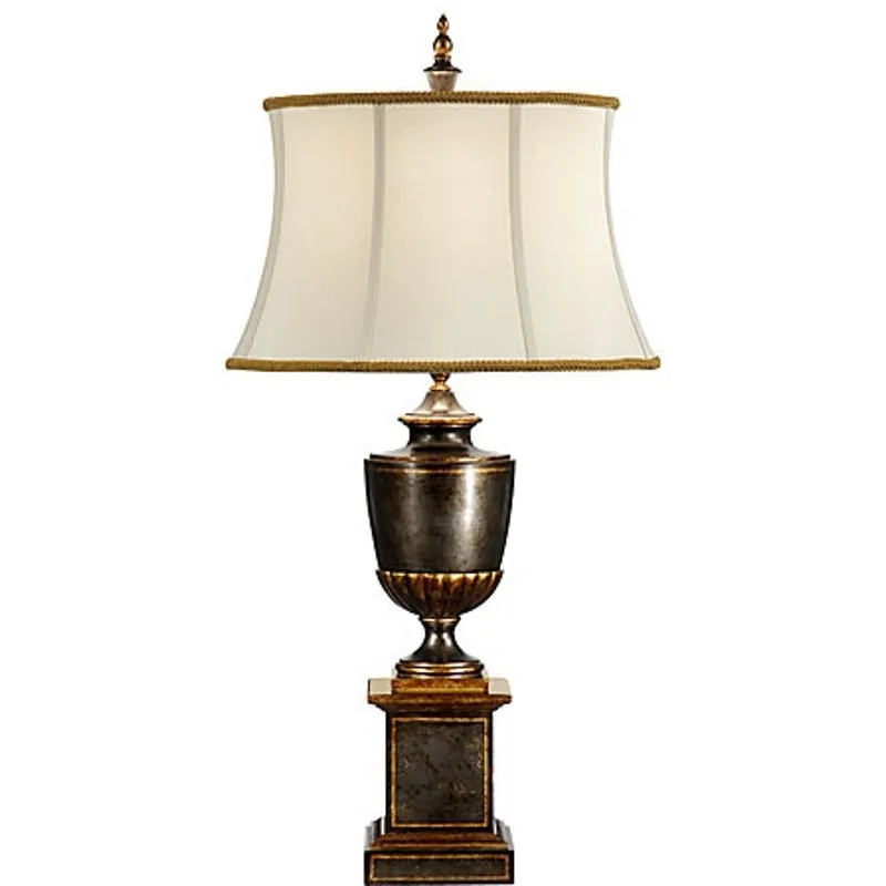 Worn Green Urn Lamp