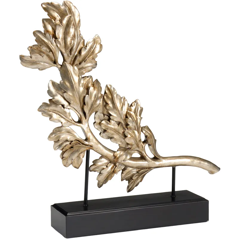 Leaf Branch Carving Pair