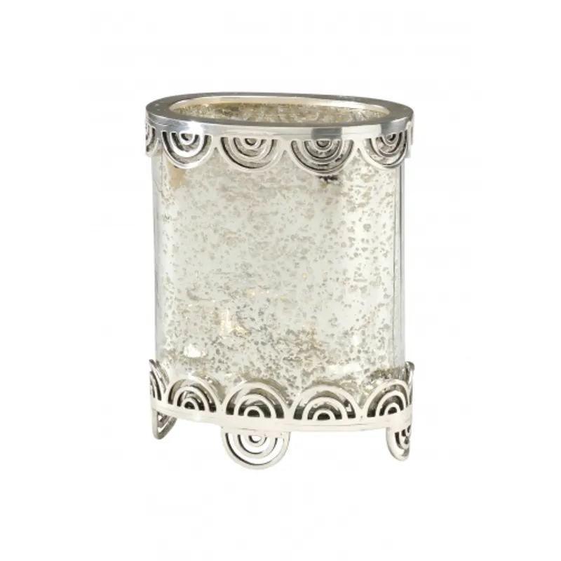 Silvered Glass Flower Vase