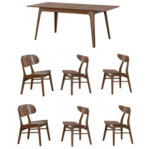 Uptown 7 PC Dining Set - Medium Walnut