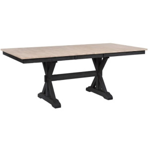 Brookhaven 78&rdquo; Trestle Table w/ 18&rdquo; Butterfly Leaf - Natural Ebony