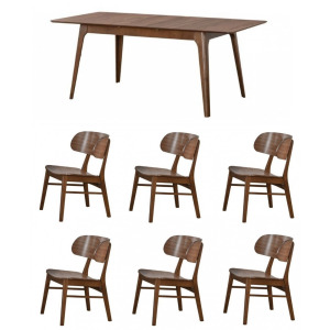 Uptown 7 PC Dinning Set - Medium Walnut