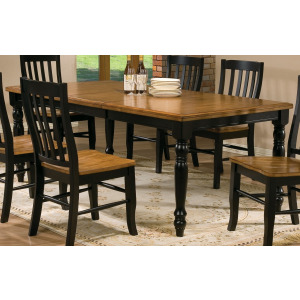 Quails Run 78" Leg Table with 18" Butterfly Leaf - Almopnd/Ebony
