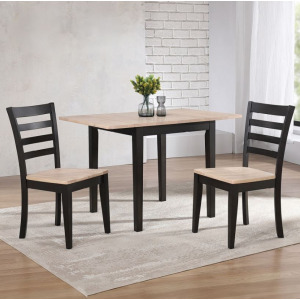 Bay City 3 PC Dining Set - Nature/Ebony