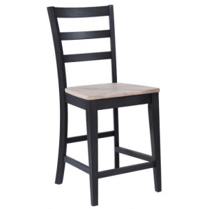 Bay City Ladder Back Barstool - Nature/Ebony