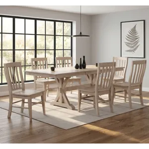 Brookhaven 78&rdquo; Trestle Table w/ 18&rdquo; Butterfly Leaf - Natural