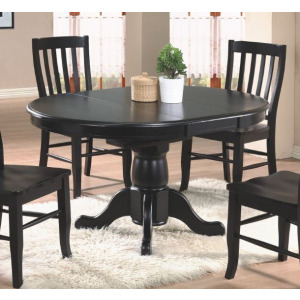 Quails Run 57" Pedestal Table with 15" Butterfly Leaf - Ebony