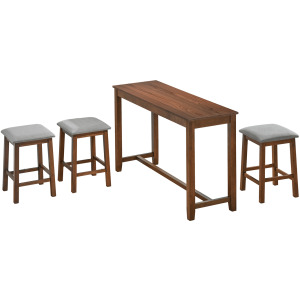 Uptown - Medium 60" Table with 3 Barstools (4-pc set)