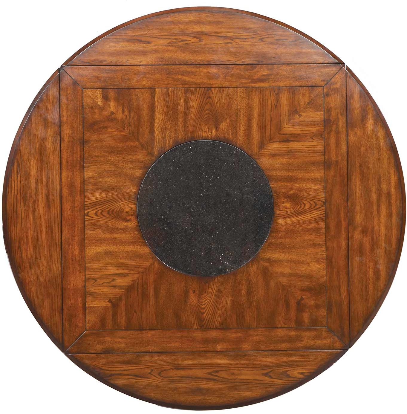 Zahara 60" Round Table with Granite Lazy Susan (36" H) at Designer Furniture Gallery