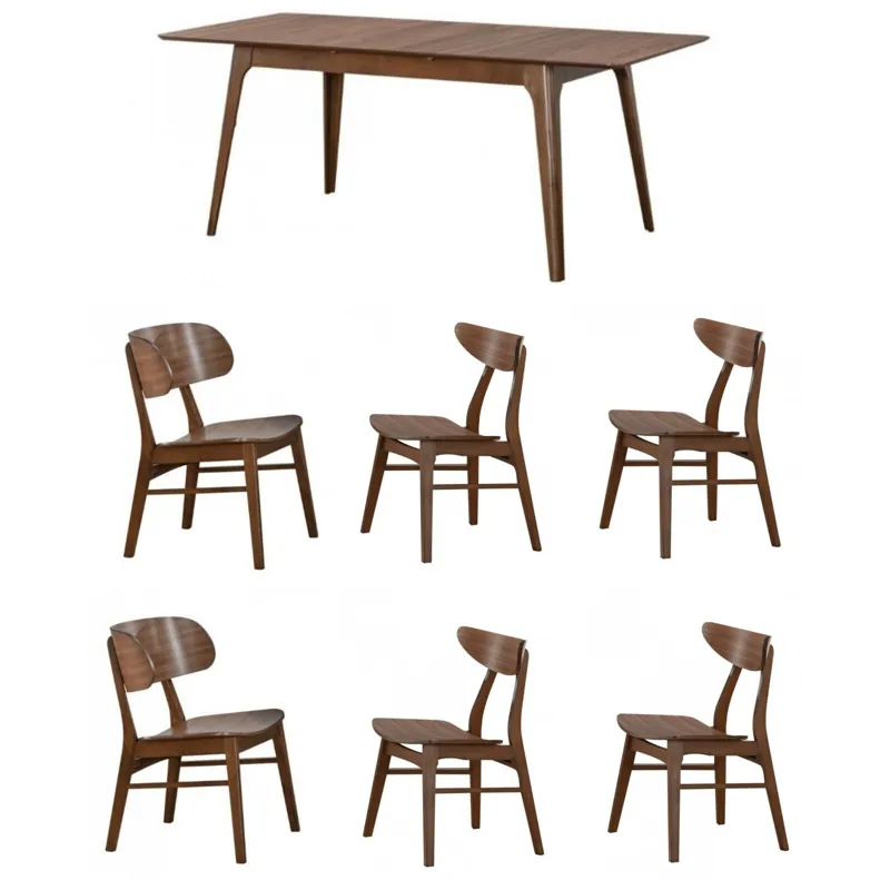 Uptown 7 PC Dining Set - Medium Walnut