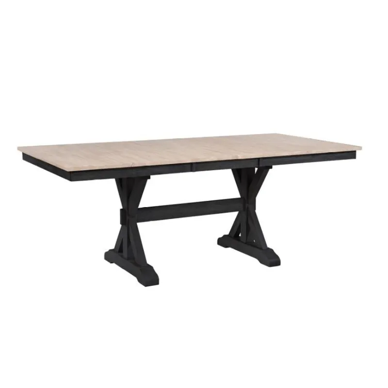 Brookhaven 78&rdquo; Trestle Table w/ 18&rdquo; Butterfly Leaf - Natural Ebony