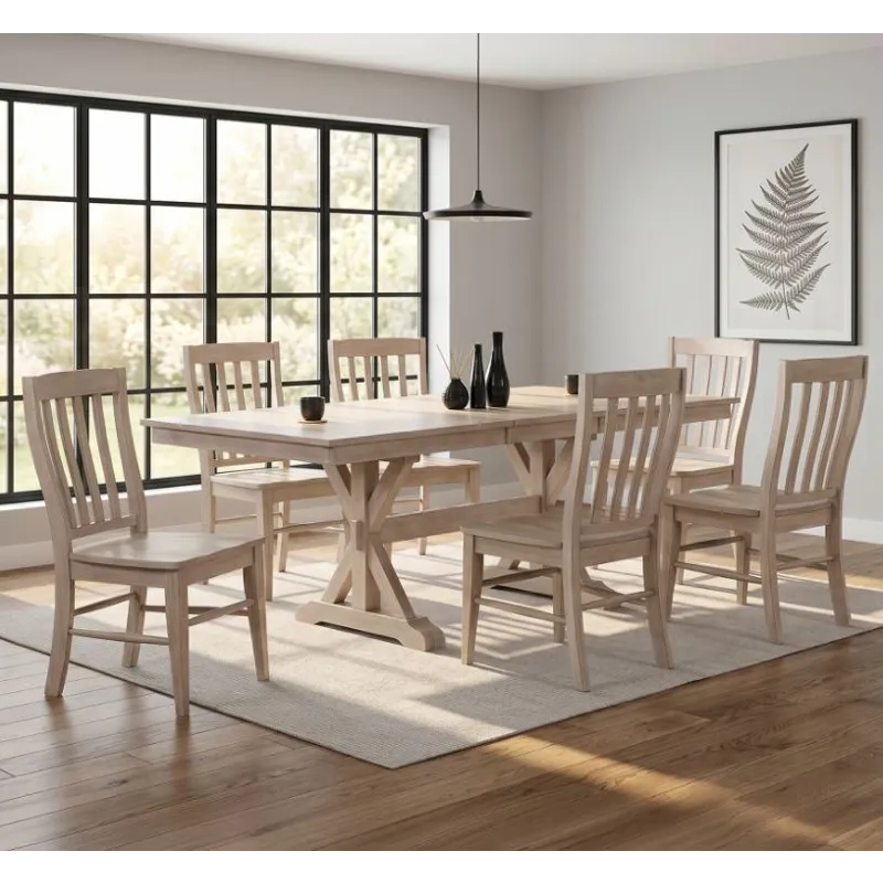 Brookhaven 78&rdquo; Trestle Table w/ 18&rdquo; Butterfly Leaf - Natural