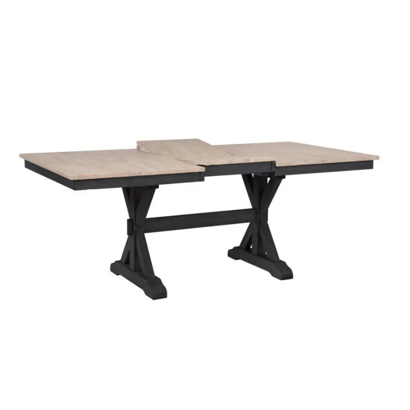 Brookhaven 78&rdquo; Trestle Table w/ 18&rdquo; Butterfly Leaf - Natural Ebony