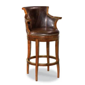SWIVEL LEATHER BAR STOOL