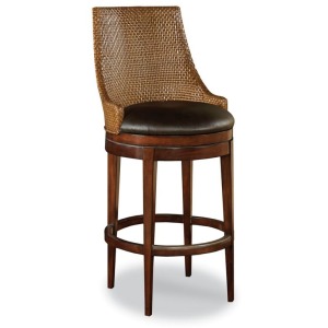 Woven Leather Bar Stool