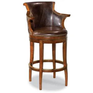 Swivel Leather Counter Stool