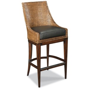Woven Leather Counter Stool