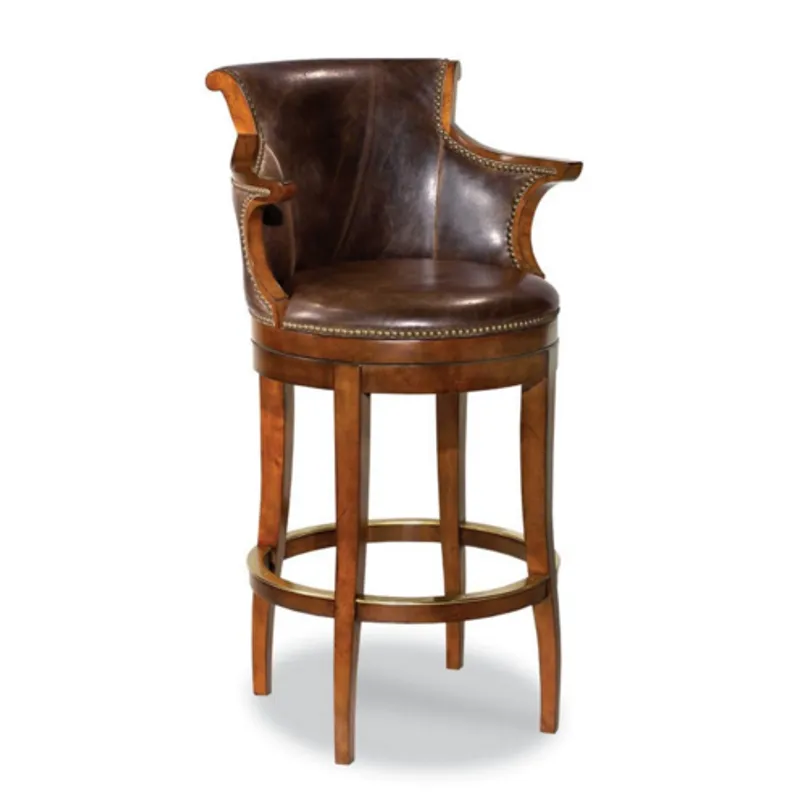 SWIVEL LEATHER BAR STOOL