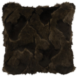 Adobe Quarry Onyx Marbled Fox Faux Fur Pillow - 18” x 18”