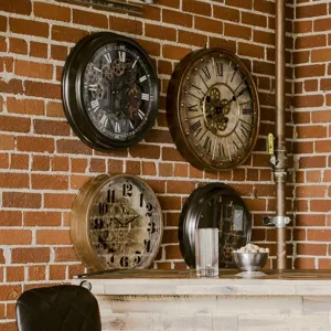 Black Round Gear Clock